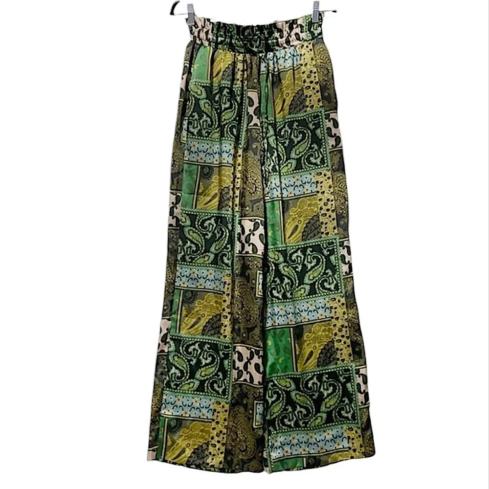 Free People Patch Things Up Boho Wide Leg Pants